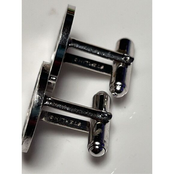 Vintage Sagittarius Sterling Silver Round Circle Cuff Links December Birthday - Picture 7 of 8